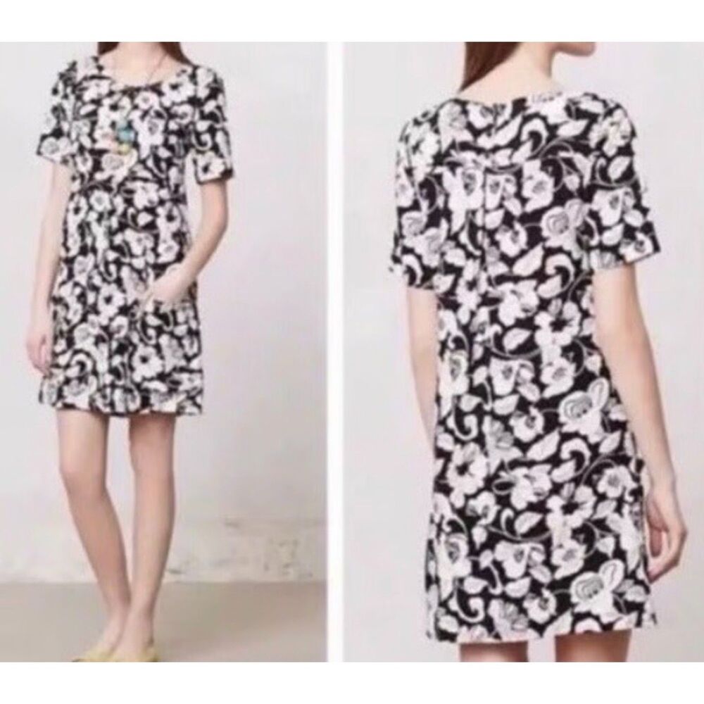 Anthropologie Maeve short sleeve floral shift mini dress